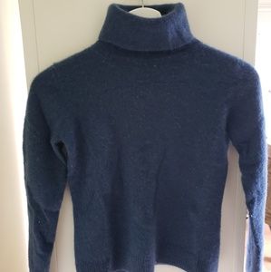 Fitted blue turtleneck Garnet Hill